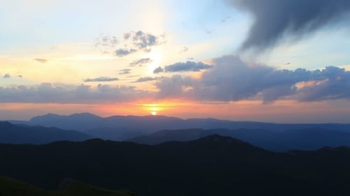 Sunset In Mountain