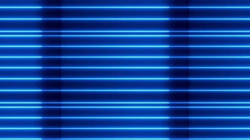 Abstract Blue Neon Horizontal Lines Looping Background