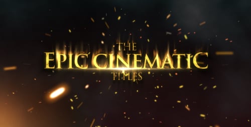 Grand Cinematic Titles with Fiery Golden Text Reveal