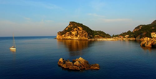 Beautiful Bay And Yacht