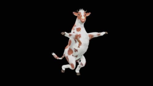 Cheerful 3D Animated Dancing Cow Character