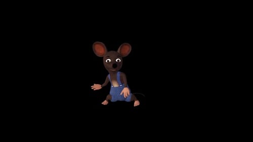 Cute Cartoon Mouse Character Dancing Animation Loop