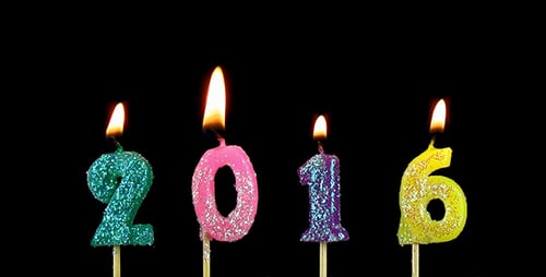 Sparkling Candles Spelling Out the Year 2016