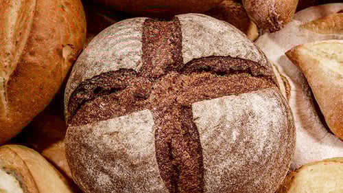 Assorted Loaves of Bread in a Rustic Display