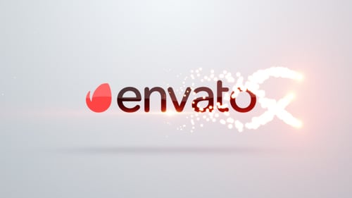 Clean Particle Logo Opener with Subtle Light Flares