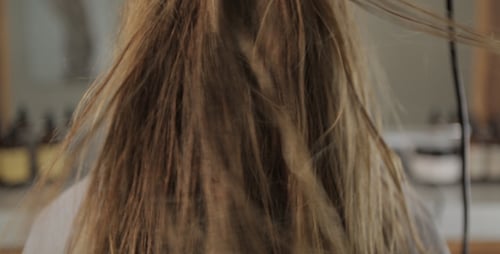 Person Having Long Blond Hair Styled