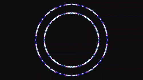 black background. For show, colorful bright ornaments. round shape