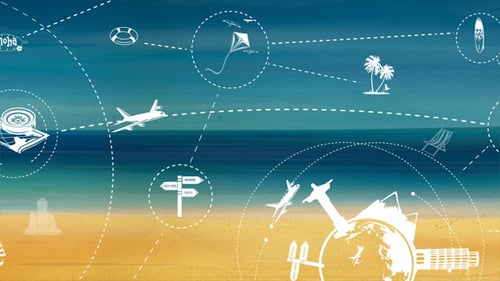 Global Journey Animated Travel Icons Connectivity