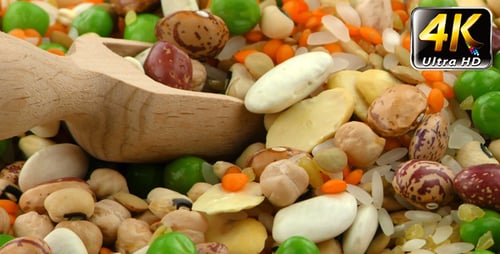 Macro Shot of Colorful Mix of Raw Legumes