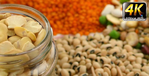Close Up of Assorted Dried Beans and Lentils