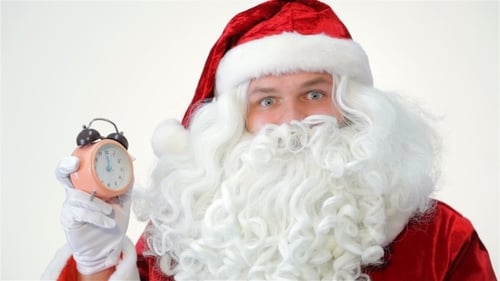 Santa Holding an Alarm Clock