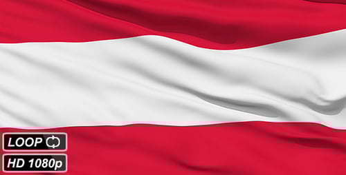Realistic Waving Austrian Flag Loop Animation