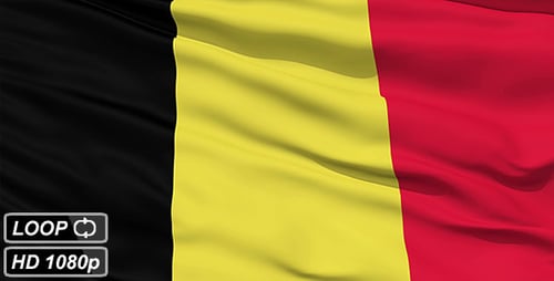 Realistic Waving Belgium National Flag Seamless Loop