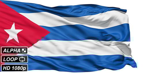 Waving Cuban Flag Animation with Alpha Channel