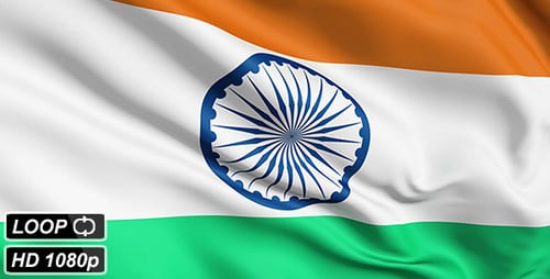 Waving national flag of India