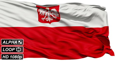 Realistic Waving Poland Flag Animation