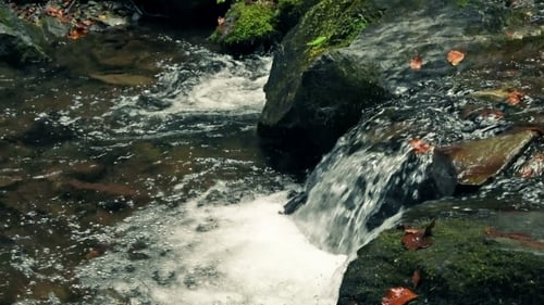 Waterfall In Mountains