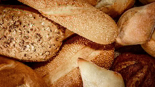 Assortment of Rustic Breads Close Up