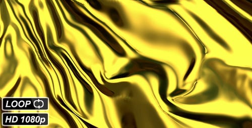 Abstract Golden Fluid Waves Seamless Loop Background