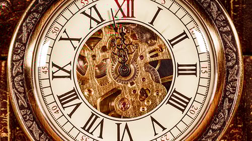 Vintage Pocket Watch with Moving Hands and Gears