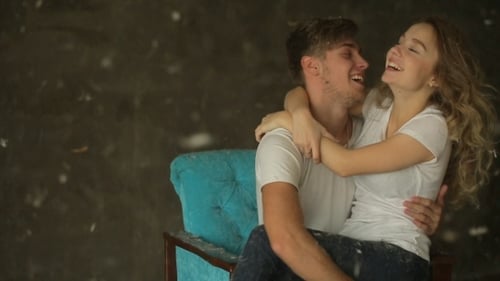 Beautiful Kissing Couple In Love, Studio Shot