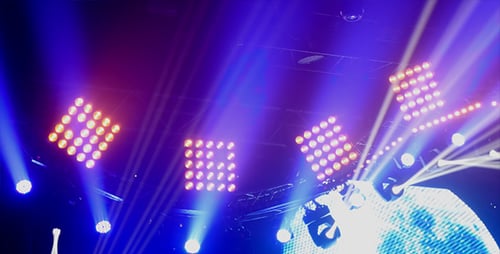 Blue Lights Flashing at Concert or Event