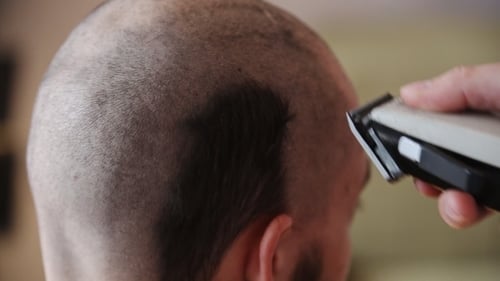 The Guy At The Barber Shave His Head Shaver