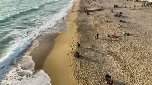 Texture of the sea and a beautiful sunset