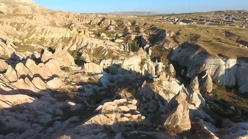 Hoodoos, Fairy Chimneys and Sedimentary Volcanic Rock Formations in Eroded Stone Valley