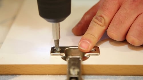 Attaching Hinge to Board with Power Drill