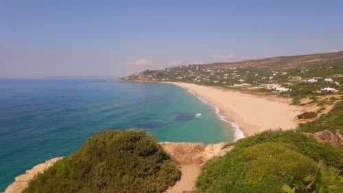 Spectacular Aerial Flight Over Beach