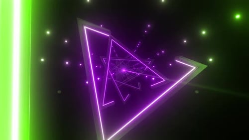 4k Color Synchronized Triangle Tunnels 4