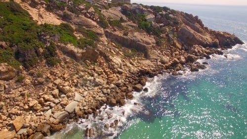 Spectacular Aerial Flight Over Beach