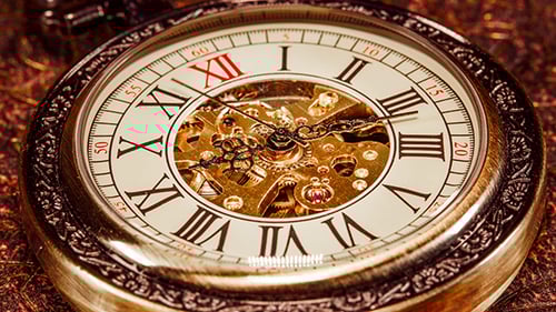 Close-up of a Vintage Pocket Watch with Gears