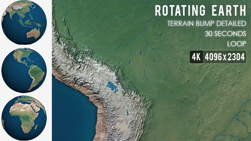 Rotating Planet Earth - Terrain Bump Detailed