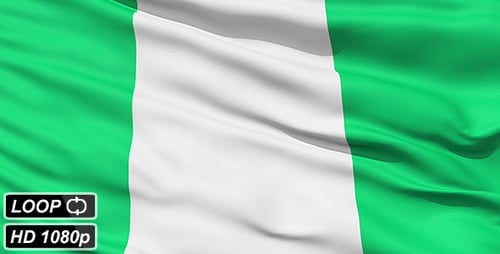 Realistic Waving Nigeria Flag Seamless Loop