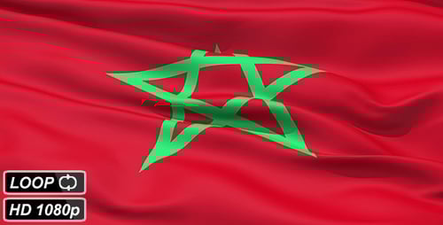 Waving Moroccan Flag Seamless Loop