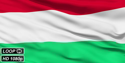 Realistic Waving Flag of Hungary Animation