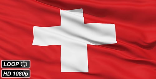 Switzerland Flag Realistic Waving Loop Animation