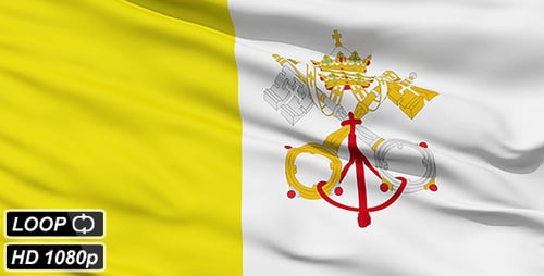 Waving National Flag Of Vatican