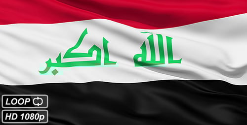 Waving Flag of Iraq Seamless Loop