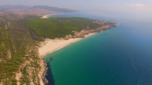 Spectacular Aerial Flight Over Beach