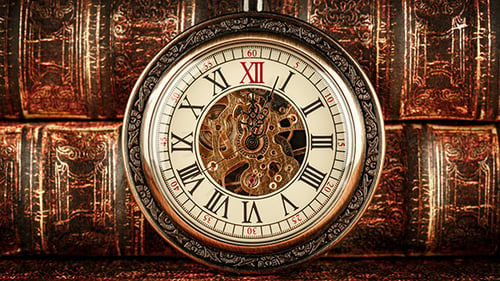 Vintage Pocket Watch Time-Lapse Resting on Antique Books