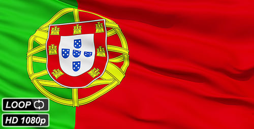 Dynamic Waving Flag of Portugal 3D Animation