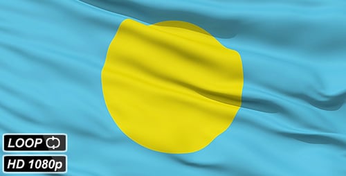 Realistic Waving National Flag of Palau Animation
