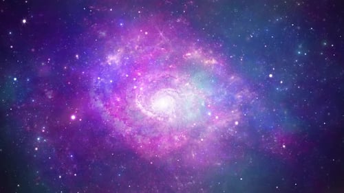 Zoom Voando através de campos estelares e nebulosas para o espaço.