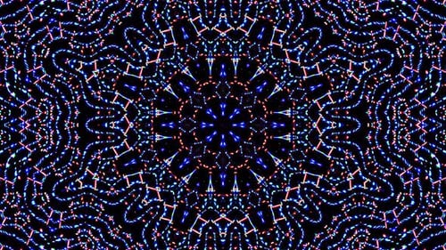 Animated Neon Geometric Kaleidoscope Pattern Background