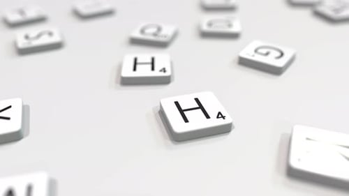Animated Word Hello Formation with Scrabble Letter Tiles