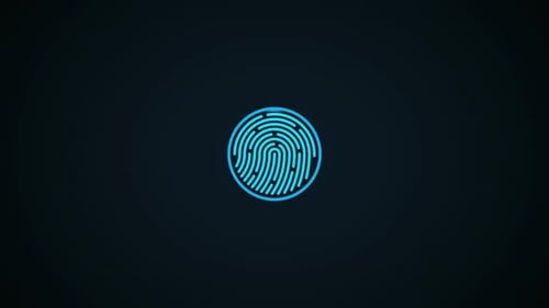 Futuristic Digital Fingerprint Scan Access Animation