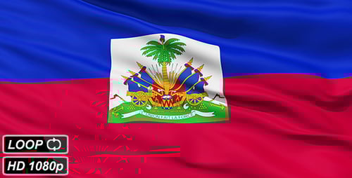 Haiti Flag Waving Realistic Animation